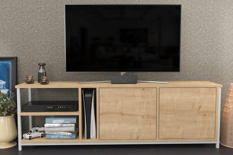 OBURUS Tv-bänk 160x50,8 cm Vit - Möbler - Vardagsrum - Tv-möbler & mediamöbler - Tv-bänkar
