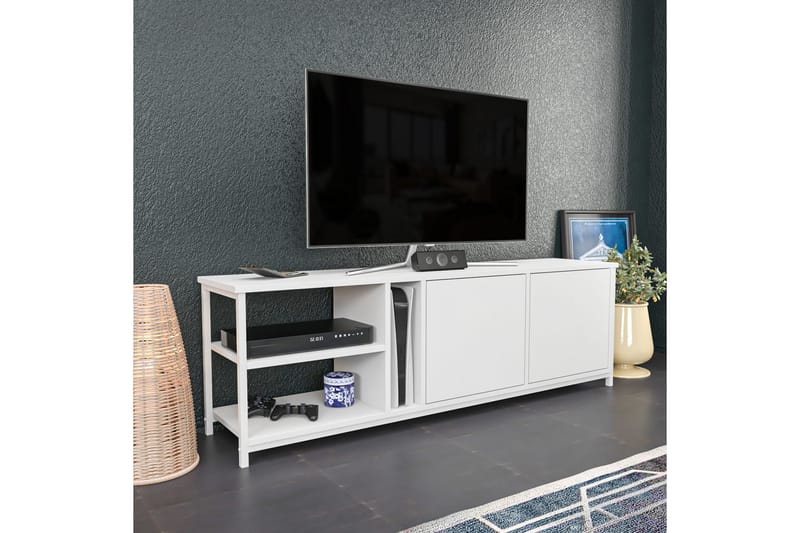 OBURUS Tv-bänk 160x50,8 cm Vit - Möbler - Vardagsrum - Tv-möbler & mediamöbler - Tv-bänkar