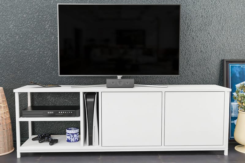 OBURUS Tv-bänk 160x50,8 cm Vit - Möbler - Vardagsrum - Tv-möbler & mediamöbler - Tv-bänkar