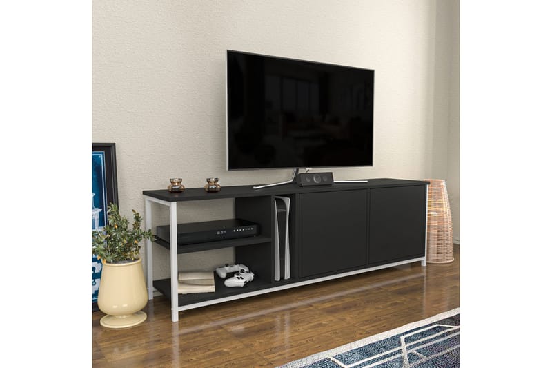 OBURUS Tv-bänk 160x50,8 cm Vit - Tv-bänkar
