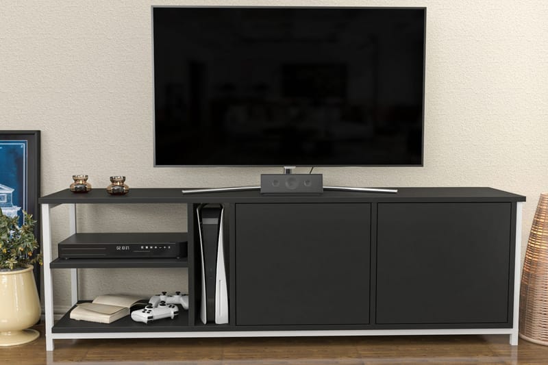 OBURUS Tv-bänk 160x50,8 cm Vit - Möbler - Vardagsrum - Tv-möbler & mediamöbler - Tv-bänkar