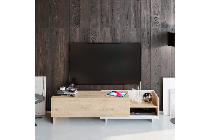 OBURUS Tv-bänk 165x41 cm Vit - Möbler - Vardagsrum - Tv-möbler & mediamöbler - Tv-bänkar