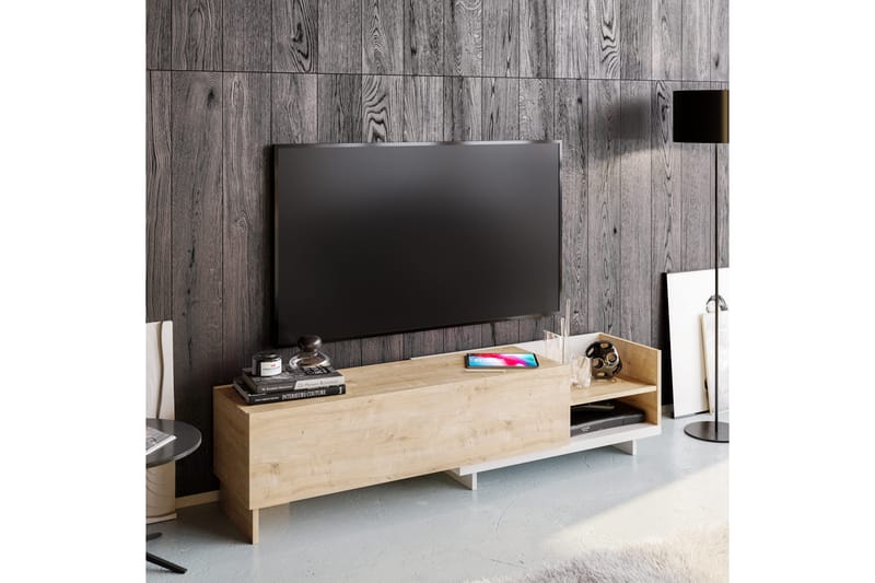 OBURUS Tv-bänk 165x41 cm Vit - Möbler - Vardagsrum - Tv-möbler & mediamöbler - Tv-bänkar