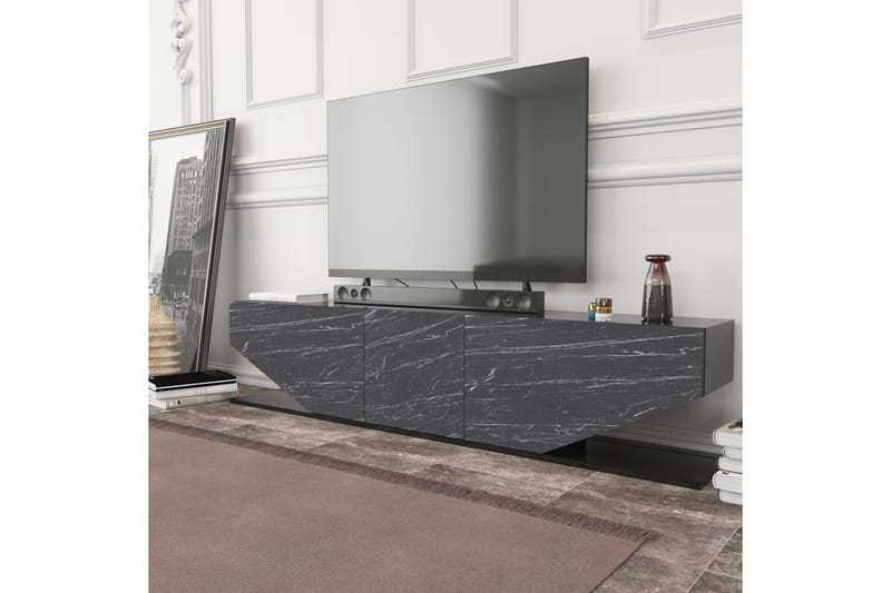 OBURUS Tv-bänk 180x45 cm Svart - Möbler - Vardagsrum - Tv-möbler & mediamöbler - Tv-bänkar