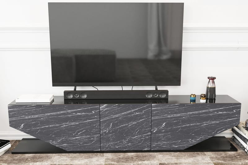OBURUS Tv-bänk 180x45 cm Svart - Möbler - Vardagsrum - Tv-möbler & mediamöbler - Tv-bänkar