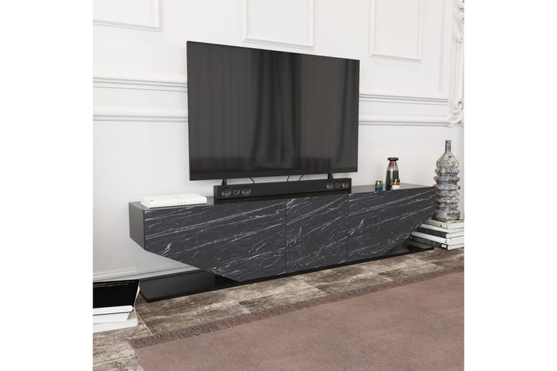 OBURUS Tv-bänk 180x45 cm Svart - Möbler - Vardagsrum - Tv-möbler & mediamöbler - Tv-bänkar