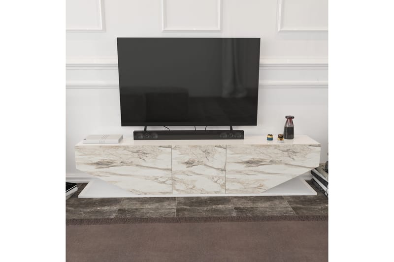 OBURUS Tv-bänk 180x45 cm Vit - Möbler - Vardagsrum - Tv-möbler & mediamöbler - Tv-bänkar