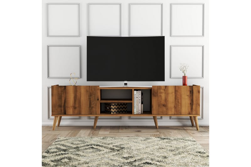 OBURUS Tv-bänk 180x52 cm Brun - Möbler - Vardagsrum - Tv-möbler & mediamöbler - Tv-bänkar