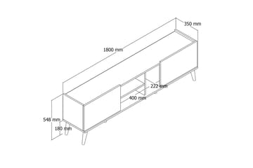 OBURUS Tv-bänk 180x52 cm Brun - Möbler - Vardagsrum - Tv-möbler & mediamöbler - Tv-bänkar