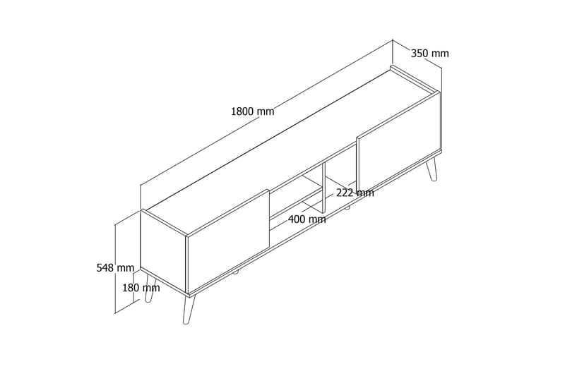 OBURUS Tv-bänk 180x52 cm Brun - Möbler - Vardagsrum - Tv-möbler & mediamöbler - Tv-bänkar