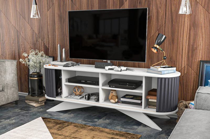OBURUS Tv-bänk 180x60 cm Antracit - Möbler - Vardagsrum - Tv-möbler & mediamöbler - Tv-bänkar
