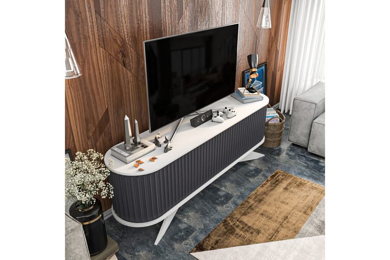 OBURUS Tv-bänk 180x60 cm Antracit - Möbler - Vardagsrum - Tv-möbler & mediamöbler - Tv-bänkar
