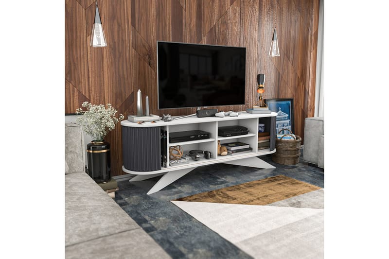 OBURUS Tv-bänk 180x60 cm Antracit - Möbler - Vardagsrum - Tv-möbler & mediamöbler - Tv-bänkar