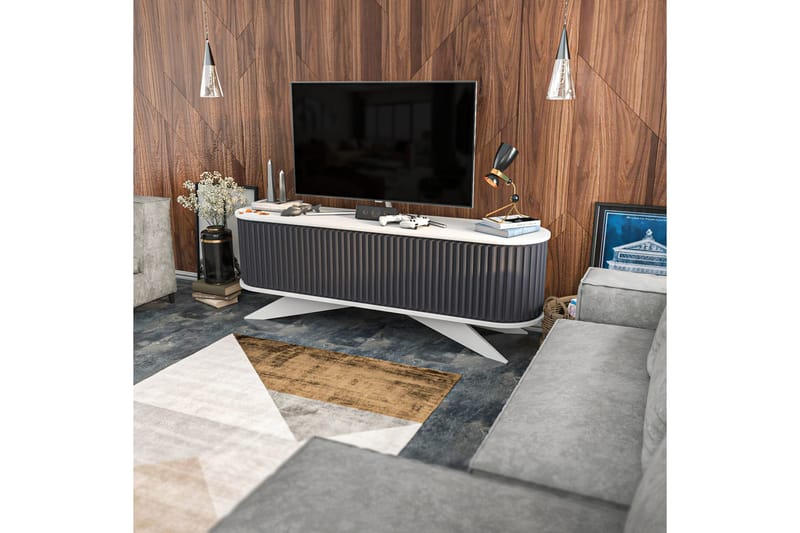 OBURUS Tv-bänk 180x60 cm Antracit - Möbler - Vardagsrum - Tv-möbler & mediamöbler - Tv-bänkar