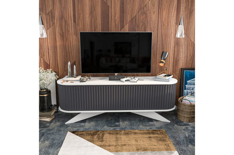 OBURUS Tv-bänk 180x60 cm Antracit - Möbler - Vardagsrum - Tv-möbler & mediamöbler - Tv-bänkar