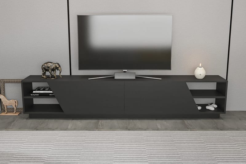 OBURUS Tv-bänk 240x47,4 cm Antracit - Möbler - Vardagsrum - Tv-möbler & mediamöbler - Tv-bänkar