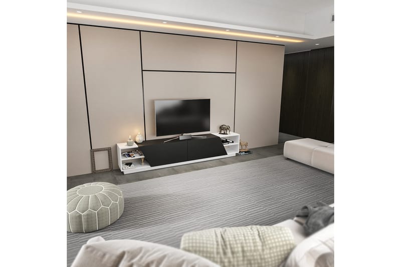 OBURUS Tv-bänk 240x47,4 cm Vit - Möbler - Vardagsrum - Tv-möbler & mediamöbler - Tv-bänkar