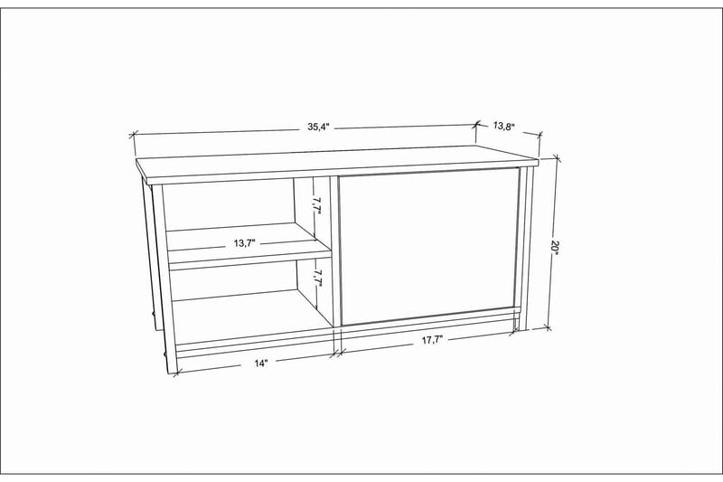 OBURUS Tv-bänk 89,6x50,8 cm Vit - Tv-bänkar