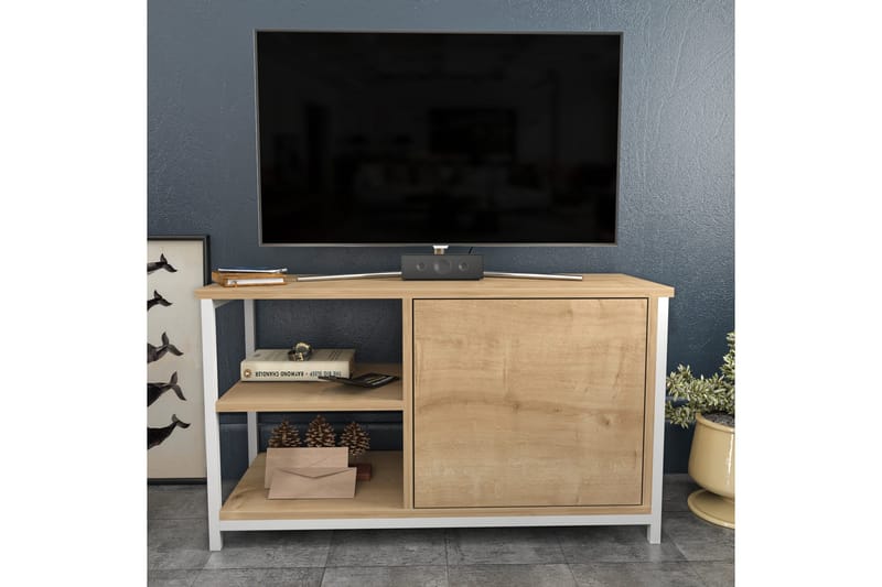 OBURUS Tv-bänk 89,6x50,8 cm Vit - Möbler - Vardagsrum - Tv-möbler & mediamöbler - Tv-bänkar