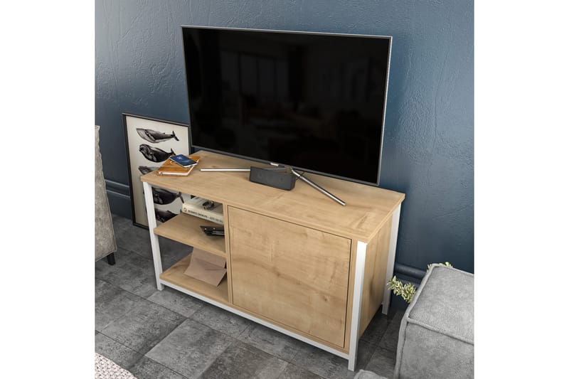 OBURUS Tv-bänk 89,6x50,8 cm Vit - Möbler - Vardagsrum - Tv-möbler & mediamöbler - Tv-bänkar