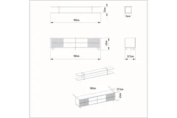 Ocotla Tv-bänk 179,8 cm - Vit - Möbler - Vardagsrum - Tv-möbler & mediamöbler - Tv-bänkar