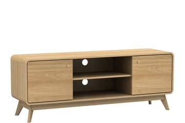 Olivet Golvstående Tv Bänk 140 cm med Förvaring i Ljust Trä - Brun - Möbler - Vardagsrum - Tv-möbler & mediamöbler - Tv-bänkar