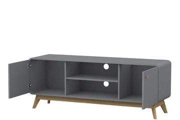 Olivet TV Bänk Rektangulär 140 cm med Förvaring i Målat Trä - Grå - Möbler - Vardagsrum - Tv-möbler & mediamöbler - Tv-bänkar