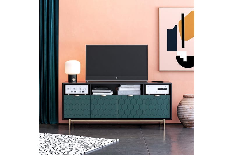 Olivia  Tv-bänk 151,4x51 cm Svart - Möbler - Vardagsrum - Tv-möbler & mediamöbler - Tv-bänkar