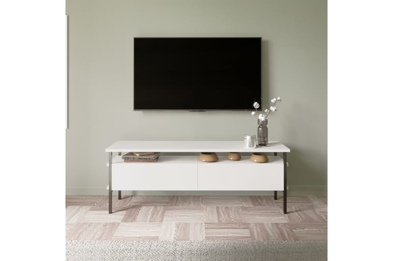 ONIOBURG Tv-bänk 140 cm Vit - Möbler - Vardagsrum - Tv-möbler & mediamöbler - Tv-bänkar