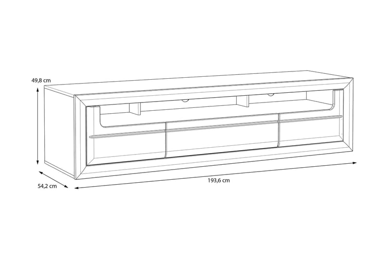 OSTROV Vitrinskåp 41x134 cm Beige/Brun - Möbler - Vardagsrum - Tv-möbler & mediamöbler - Tv-bänkar