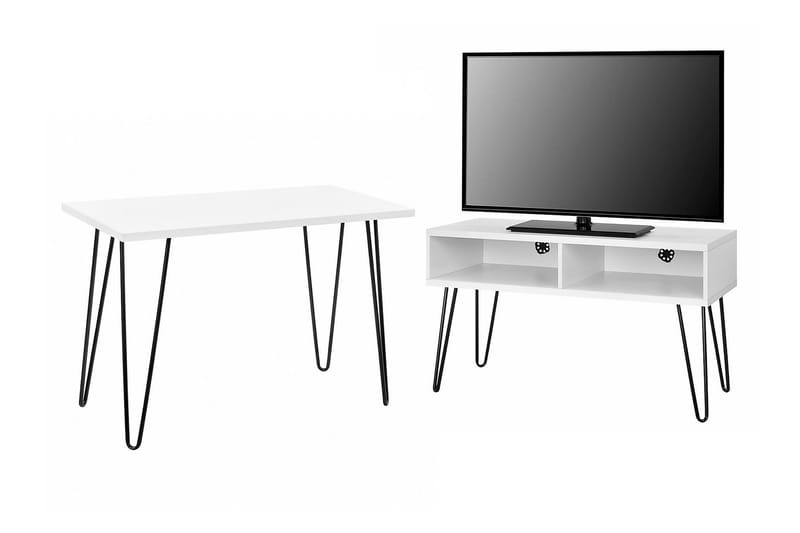 OWEN TV-bänk 107x50 cm Vit - Dorel Home - Möbler - Vardagsrum - Tv-möbler & mediamöbler - Tv-bänkar