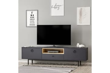 Papias Golvstående Tv Bänk 180 cm med Förvaring i Mörkt Trä - Antracit - Möbler - Vardagsrum - Tv-möbler & mediamöbler - Tv-bänkar