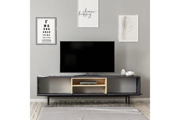 Papias Golvstående Tv Bänk 180 cm med Förvaring i Mörkt Trä - Antracit - Möbler - Vardagsrum - Tv-möbler & mediamöbler - Tv-bänkar