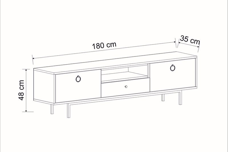 Papias Tv-bänk 180 cm - Antracit - Möbler - Vardagsrum - Tv-möbler & mediamöbler - Tv-bänkar