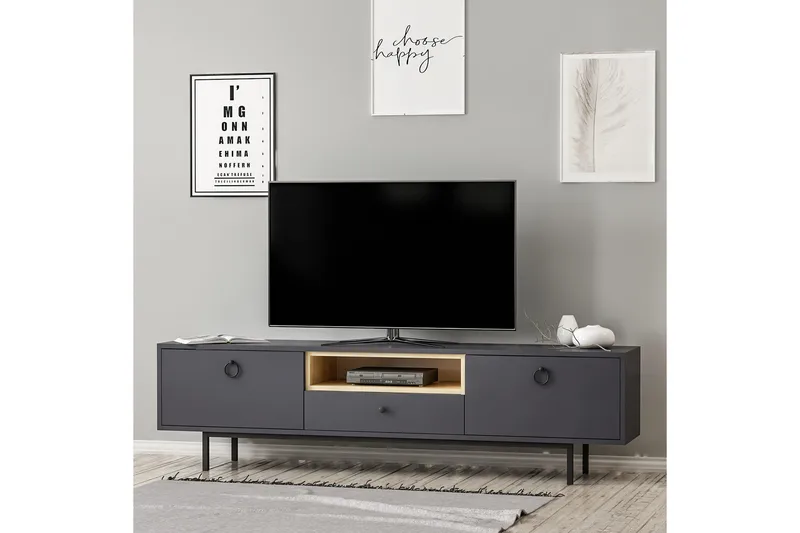 Papias Tv-bänk 180 cm - Antracit - Möbler - Vardagsrum - Tv-möbler & mediamöbler - Tv-bänkar