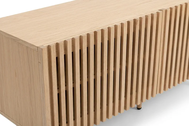 Peyra Ribbad Tv-bänk 120 cm - Natur - Möbler - Vardagsrum - Tv-möbler & mediamöbler - Tv-bänkar