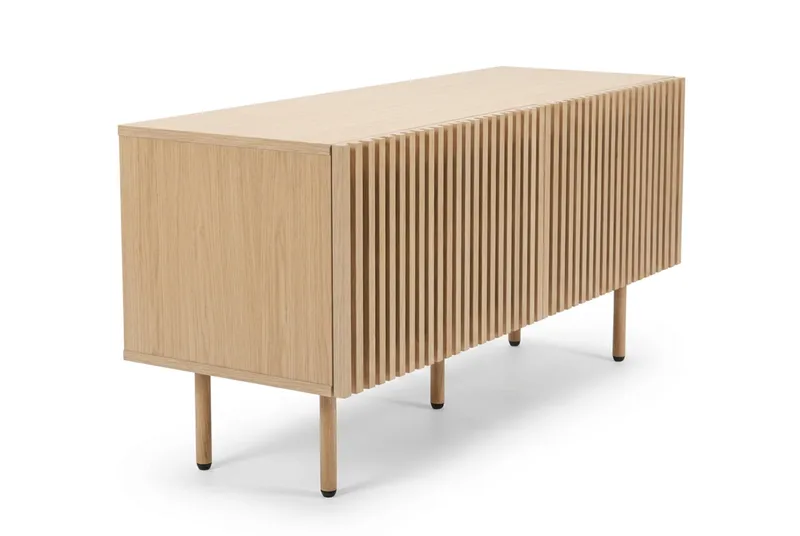 Peyra Ribbad Tv-bänk 120 cm - Natur - Möbler - Vardagsrum - Tv-möbler & mediamöbler - Tv-bänkar