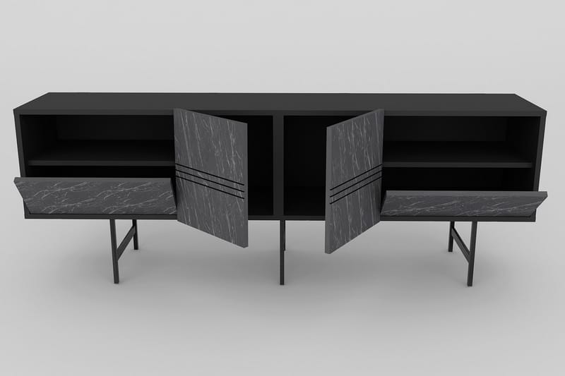 PIYALE Tv-bänk 180 cm Svart - Möbler - Vardagsrum - Tv-möbler & mediamöbler - Tv-bänkar