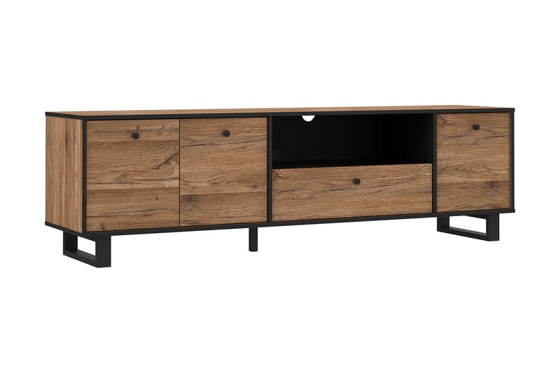PLEASANTVILLE Tv-bänk 180 cm Brun/Svart - Möbler - Vardagsrum - Tv-möbler & mediamöbler - Tv-bänkar