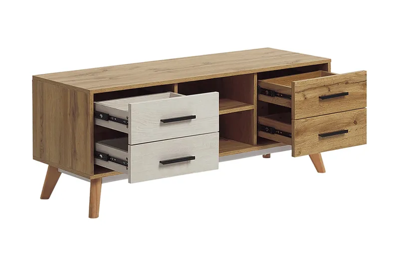 Poblat TV-bänk 120 cm - Vit - Möbler - Vardagsrum - Tv-möbler & mediamöbler - Tv-bänkar