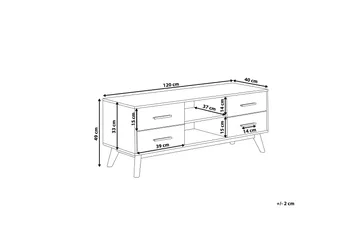Poblat TV-bänk 120 cm - Vit - Möbler - Vardagsrum - Tv-möbler & mediamöbler - Tv-bänkar