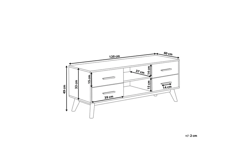 Poblat TV-bänk 120 cm - Vit - Möbler - Vardagsrum - Tv-möbler & mediamöbler - Tv-bänkar