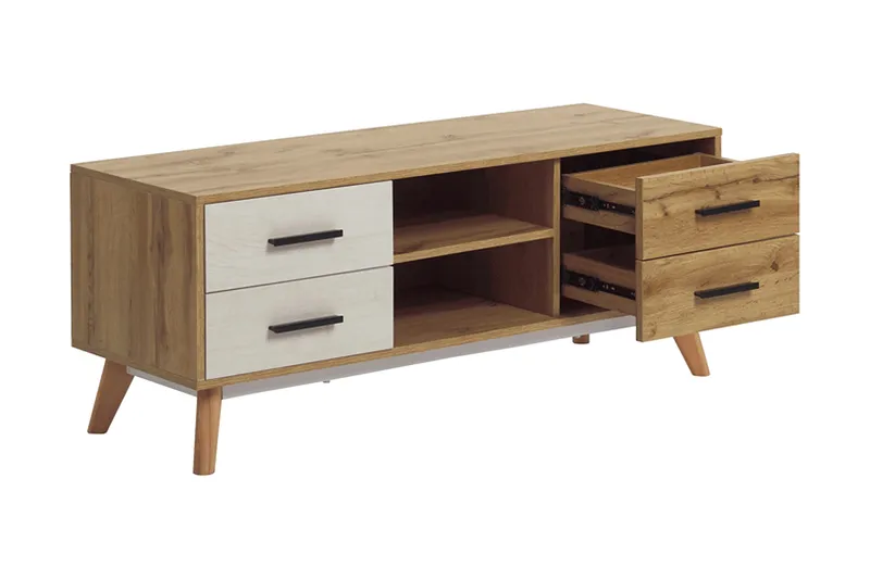 Poblat TV-bänk 120 cm - Vit - Möbler - Vardagsrum - Tv-möbler & mediamöbler - Tv-bänkar