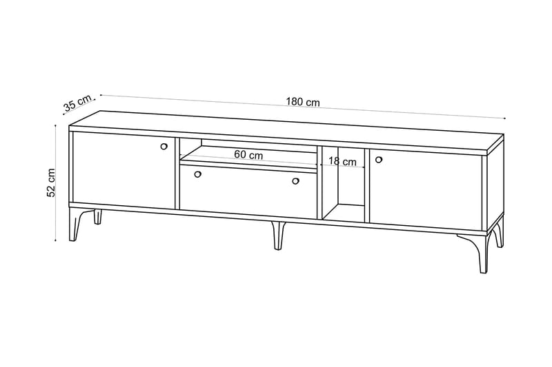 PRENTON Tv-bänk 180 cm Natur - Möbler - Vardagsrum - Tv-möbler & mediamöbler - Tv-bänkar