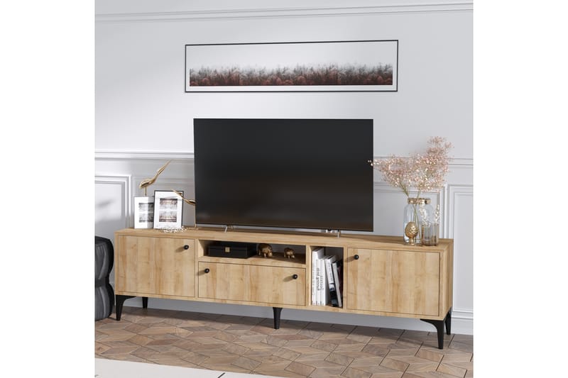 PRENTON Tv-bänk 180 cm Natur - Möbler - Vardagsrum - Tv-möbler & mediamöbler - Tv-bänkar