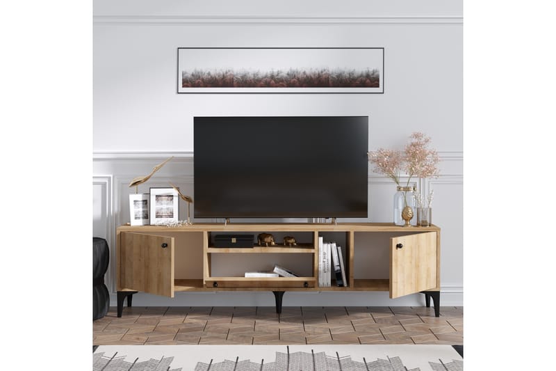PRENTON Tv-bänk 180 cm Natur - Möbler - Vardagsrum - Tv-möbler & mediamöbler - Tv-bänkar