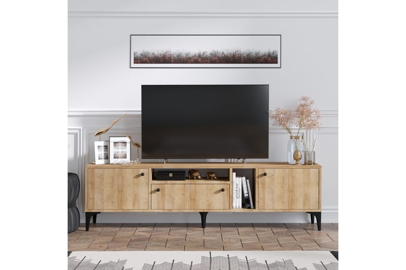 PRENTON Tv-bänk 180 cm Natur - Möbler - Vardagsrum - Tv-möbler & mediamöbler - Tv-bänkar