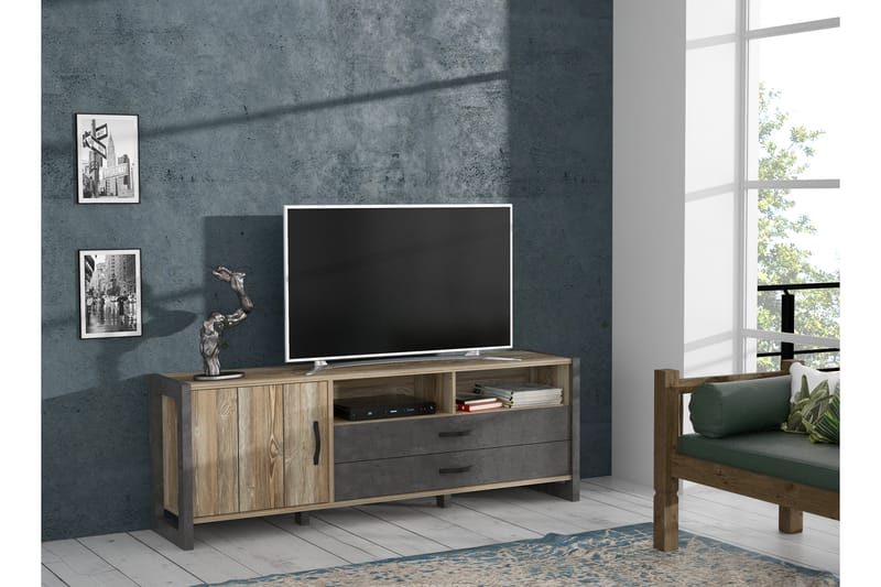 PULESTRI Förlängningsbart Matbord 160 cm Brun/Grå - Möbler - Vardagsrum - Tv-möbler & mediamöbler - Tv-bänkar