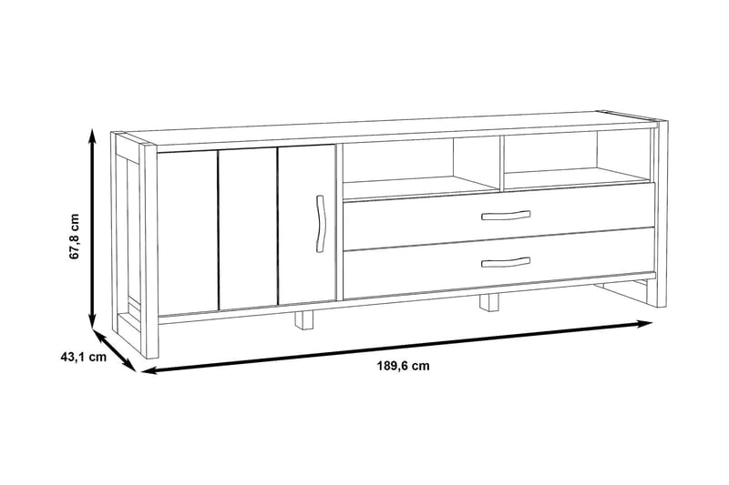 PULESTRI Förlängningsbart Matbord 160 cm Brun/Grå - Tv-bänkar