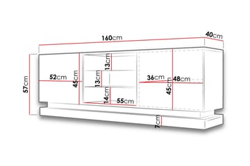 Qiu Golvstående Tv-bänk 160 cm med Förvaring i Målat Trä - Svart - Möbler - Vardagsrum - Tv-möbler & mediamöbler - Tv-bänkar